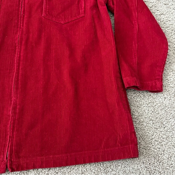 Denim&Co Shacket Womens Size M Red Corduroy Cotton - Picture 3 of 10